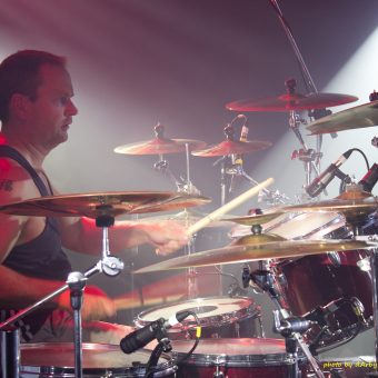 Phil playing drums.